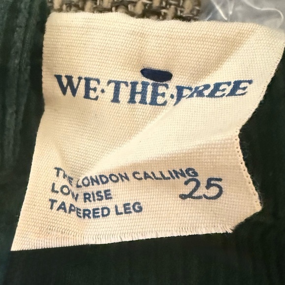 NWOT We The Free The London Calling Low Rise Tapered Leg Corduroy Pants - Picture 6 of 6